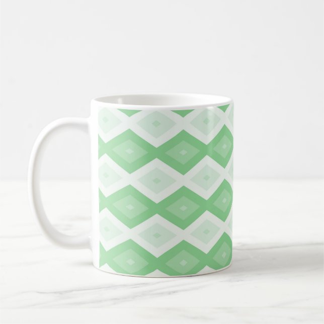 Caneca De Café Padrão de diamante verde da maçã (Esquerda)