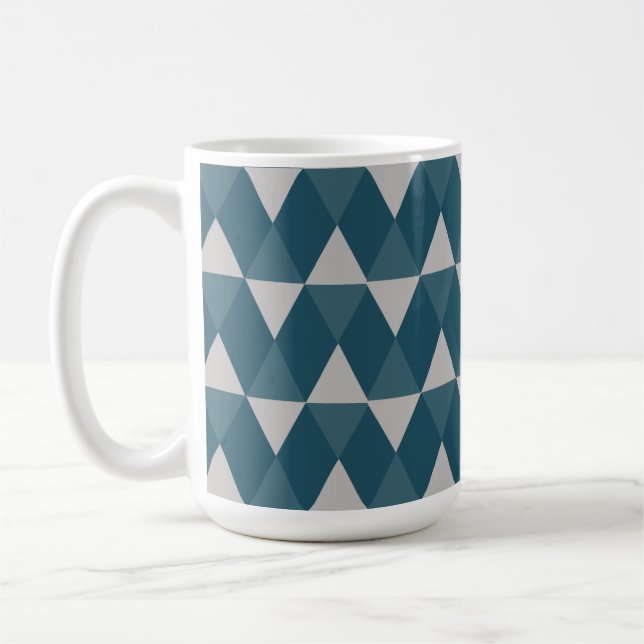 Caneca De Café padrão de diamantes azuis (Esquerda)