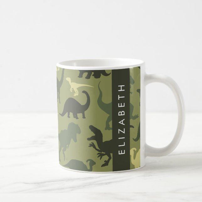 Caneca De Café Padrão De Dinossauro, Silhueta De Dinossauro, Seu  (Direita)