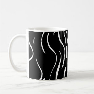 Caneca De Café Padrão de dobras. Branco e preto.abstrato, arte