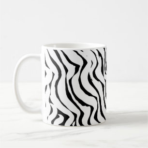 Caneca De Café Padrão de dobras. Vintage branca e negra.