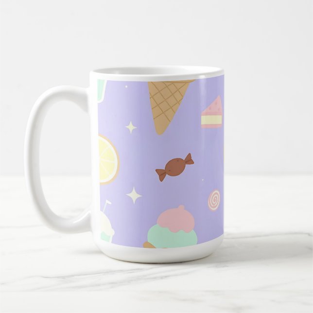 Caneca De Café Padrão de Doces Sorvete Kawaii (Esquerda)