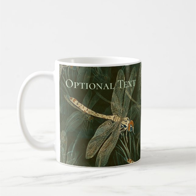Caneca De Café Padrão de Dragonfly majestoso (Esquerda)