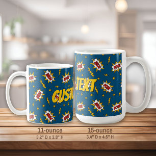 Caneca De Café Padrão de Efeito de Som de Comic. de Pow