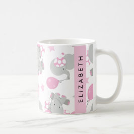 Caneca De Café Padrão De Elefantes, Elefantes Bonitos, Seu Nome