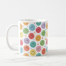 Caneca De Café Padrão de Emoji Sorridente