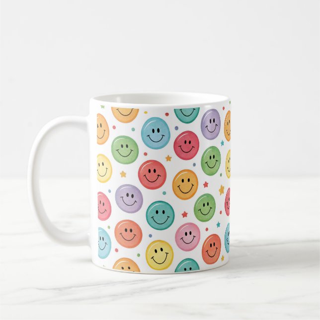 Caneca De Café Padrão de Emoji Sorridente (Esquerda)