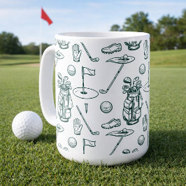 Caneca De Café Padrão de Equipamentos de Golfe