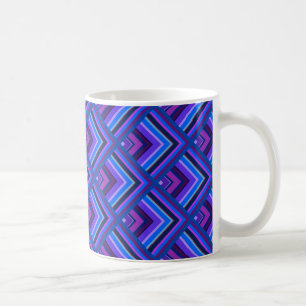 Caneca De Café Padrão de escala de faixas azuis e roxas