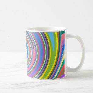Caneca De Café Padrão de espiral do arco-íris colorida