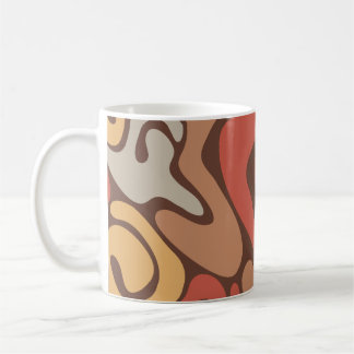 Caneca De Café Padrão de espiral quente de bronzeado e ferrugem