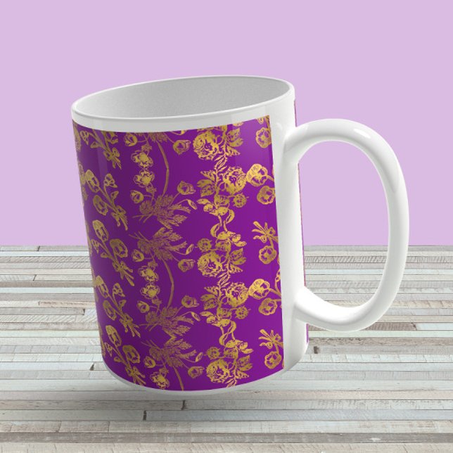 Caneca De Café Padrão de espiral rústico Dourado da vinheta em ro (Criador carregado)