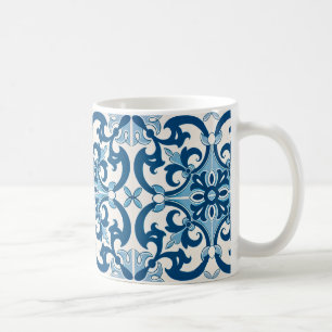 Caneca De Café Padrão de estilo Azulejo Fleur De Lis
