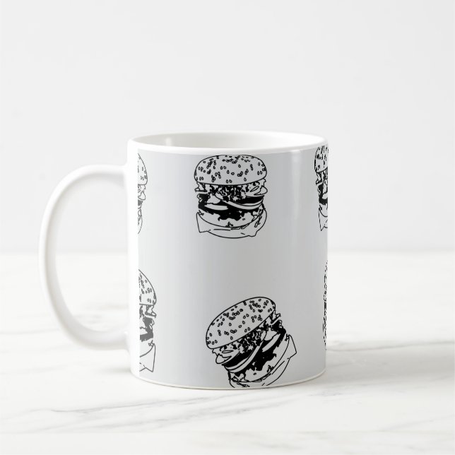 Caneca De Café Padrão de Estilo de Compro de Burger (Esquerda)
