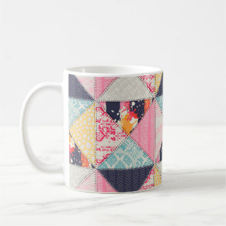 Caneca De Café Padrão de estilo de Patchwork sem igual. 