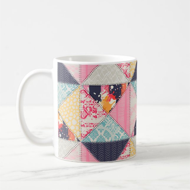 Caneca De Café Padrão de estilo de Patchwork sem igual.  (Esquerda)