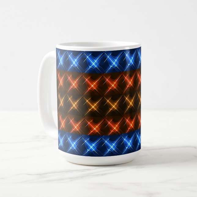Caneca De Café Padrão de Estrela de Fogo e Gelo (Frente Esquerda)