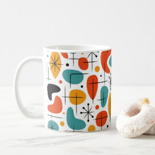 Caneca De Café Padrão de Estrela Explodindo Modernista de Meados
