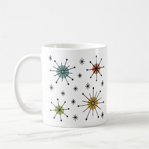 Caneca De Café Padrão de Estrela Explosiva Atômica do Meio do Séc