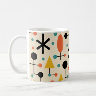 Caneca De Café Padrão de Estrela Explosiva Modernista de Meados d