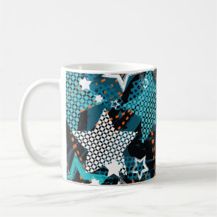 Caneca De Café Padrão de estrela Grunge, design infantis brincalh