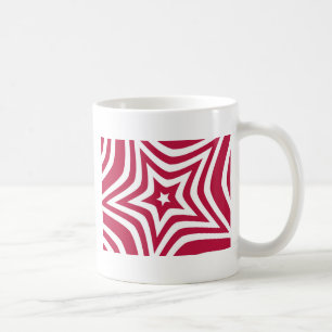 Caneca De Café Padrão de Estrela Vermelha e Branca Ousada e Brilh