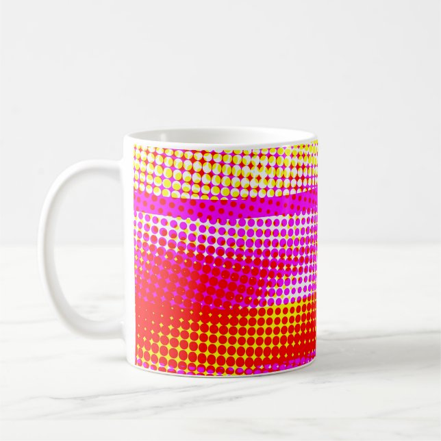 Caneca De Café Padrão de Faixa Rosa (Esquerda)