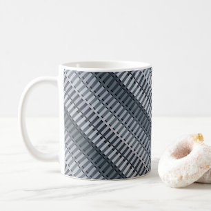 Caneca De Café Padrão de faixa temporária de Abstrato de Cinza de