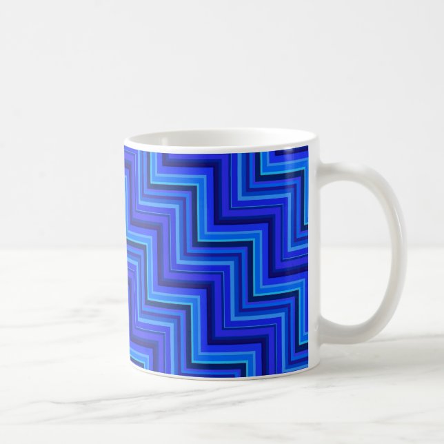 Caneca De Café Padrão de faixas azuis (Direita)