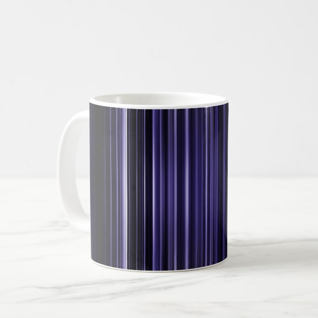 Caneca De Café Padrão de faixas desfocadas roxas (Frente Esquerda)