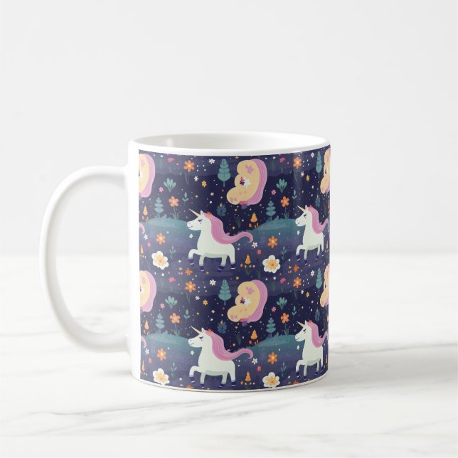 Caneca De Café Padrão de fantasia do Unicorn (Esquerda)