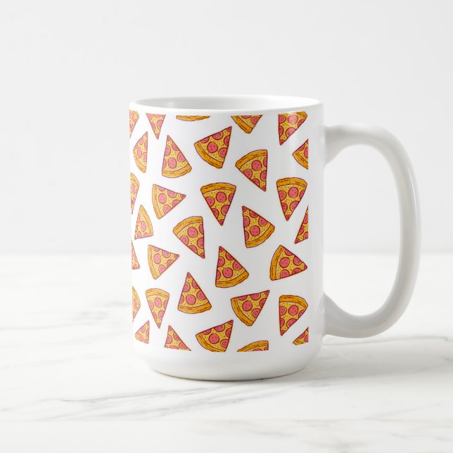 Caneca De Café Padrão de fatia de pizza divertida (Direita)