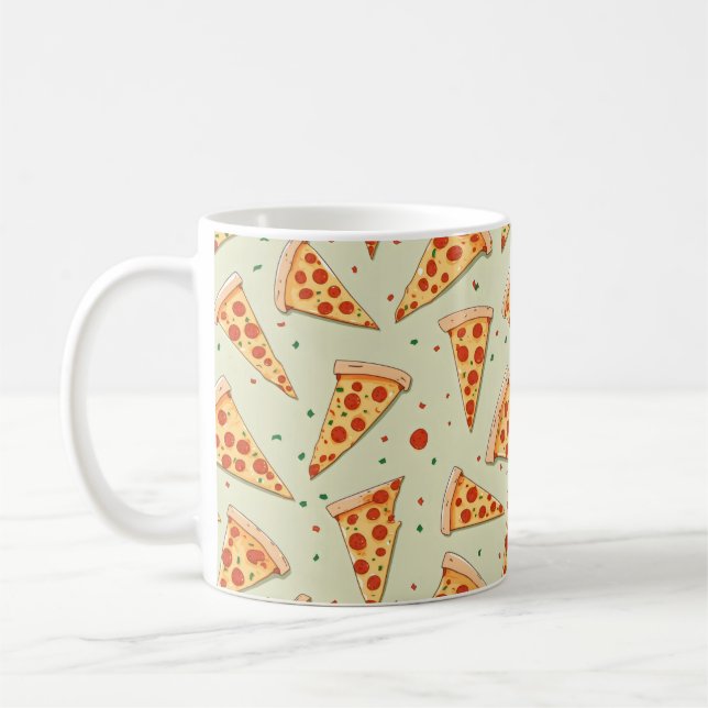 Caneca De Café Padrão de fatias de pizza (Esquerda)