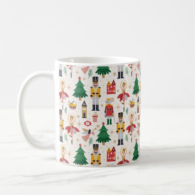 Caneca De Café Padrão de Feriado do Balé Nutcracker (Esquerda)