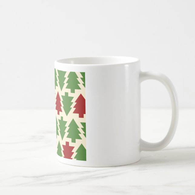 Caneca De Café Padrão de Férias das Árvores de Natal (Direita)