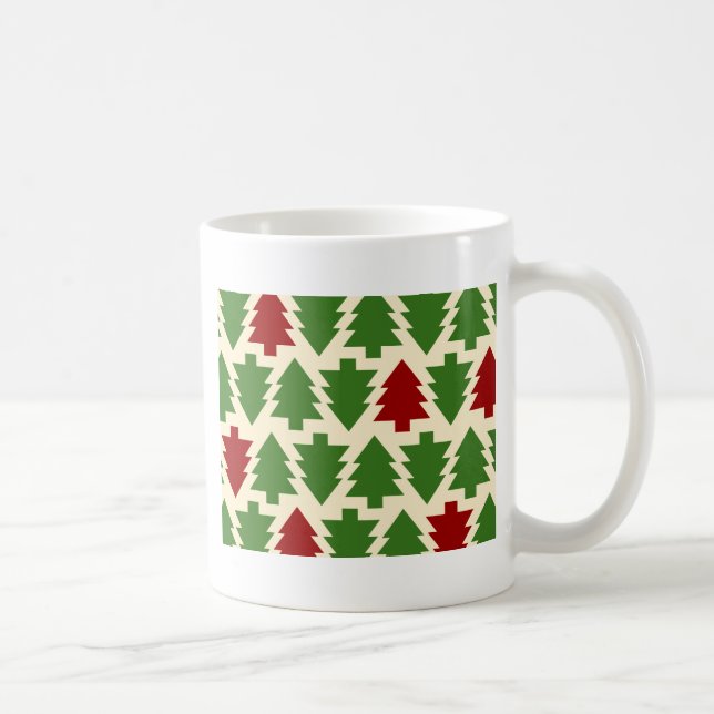 Caneca De Café Padrão de Férias das Árvores de Natal (Direita)