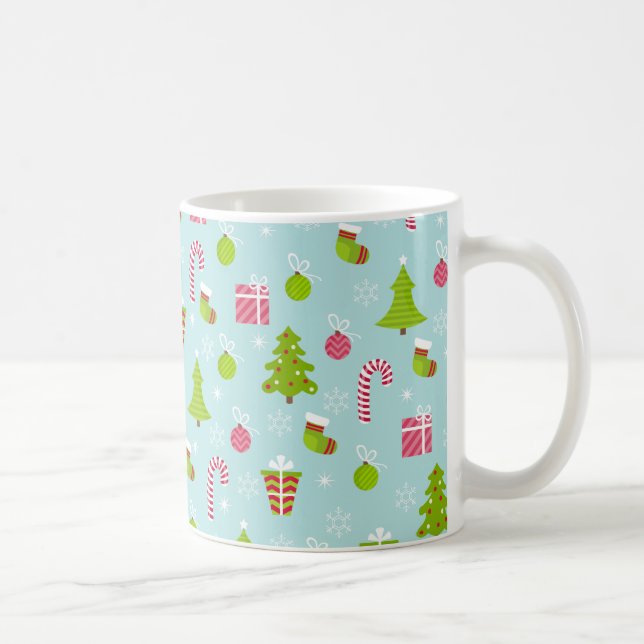 Caneca De Café Padrão de Férias de Natal Fresco (Direita)