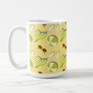 Caneca De Café Padrão de férias em praia com óculos de sol e chap