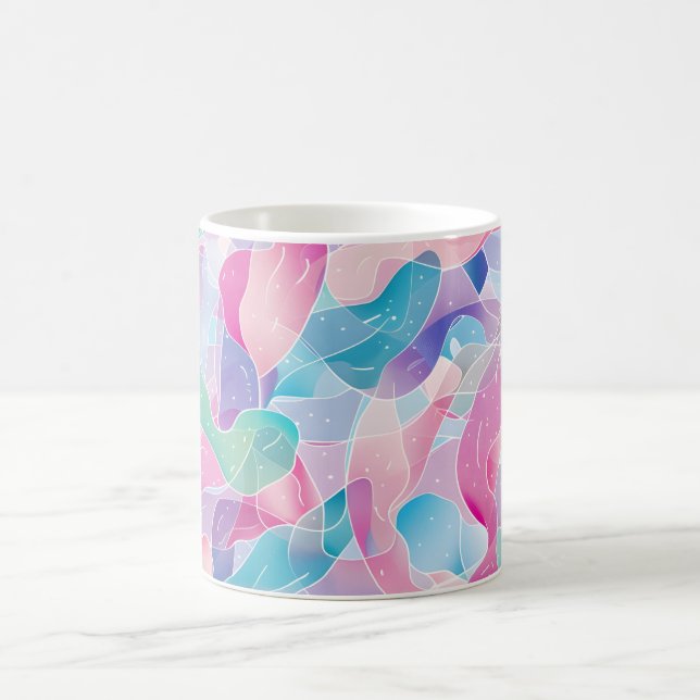 Caneca De Café Padrão de Fita Abstrata Pastel (Centro)
