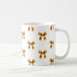 Caneca De Café Padrão de Fita Dourada — Luxo Minimalista Elegante