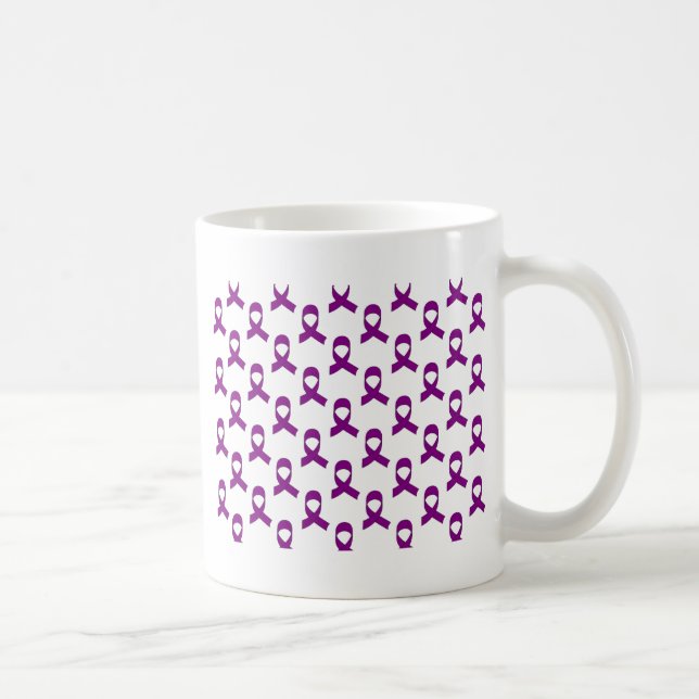 Caneca De Café Padrão de Fita Roxa (Direita)