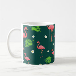 Caneca De Café Padrão de Flamingo Tropical