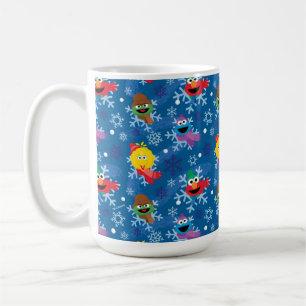 Caneca De Café Padrão de floco de neve de inverno da Rua Sésamo