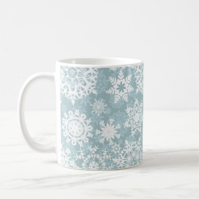 Caneca De Café Padrão de flocos de neve (Esquerda)