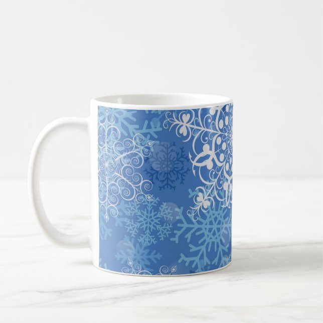 Caneca De Café Padrão de flocos de neve (Esquerda)