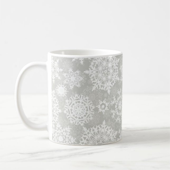 Caneca De Café Padrão de flocos de neve (Esquerda)