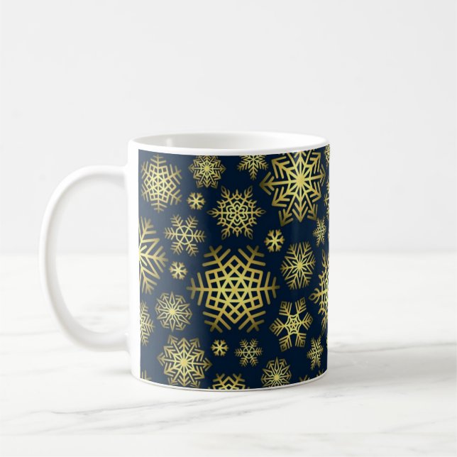 Caneca De Café Padrão de flocos de neve (Esquerda)
