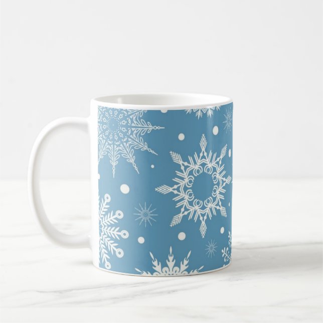 Caneca De Café Padrão de flocos de neve (Esquerda)