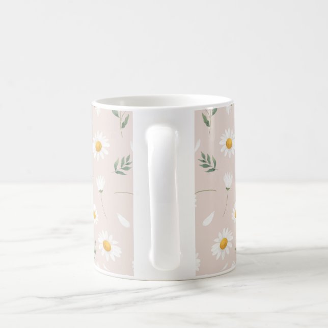 Caneca De Café Padrão de flor de margarida (Alça)
