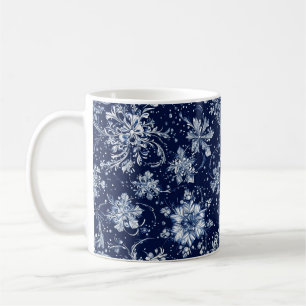 Caneca De Café Padrão de Flor de Neve Inverno